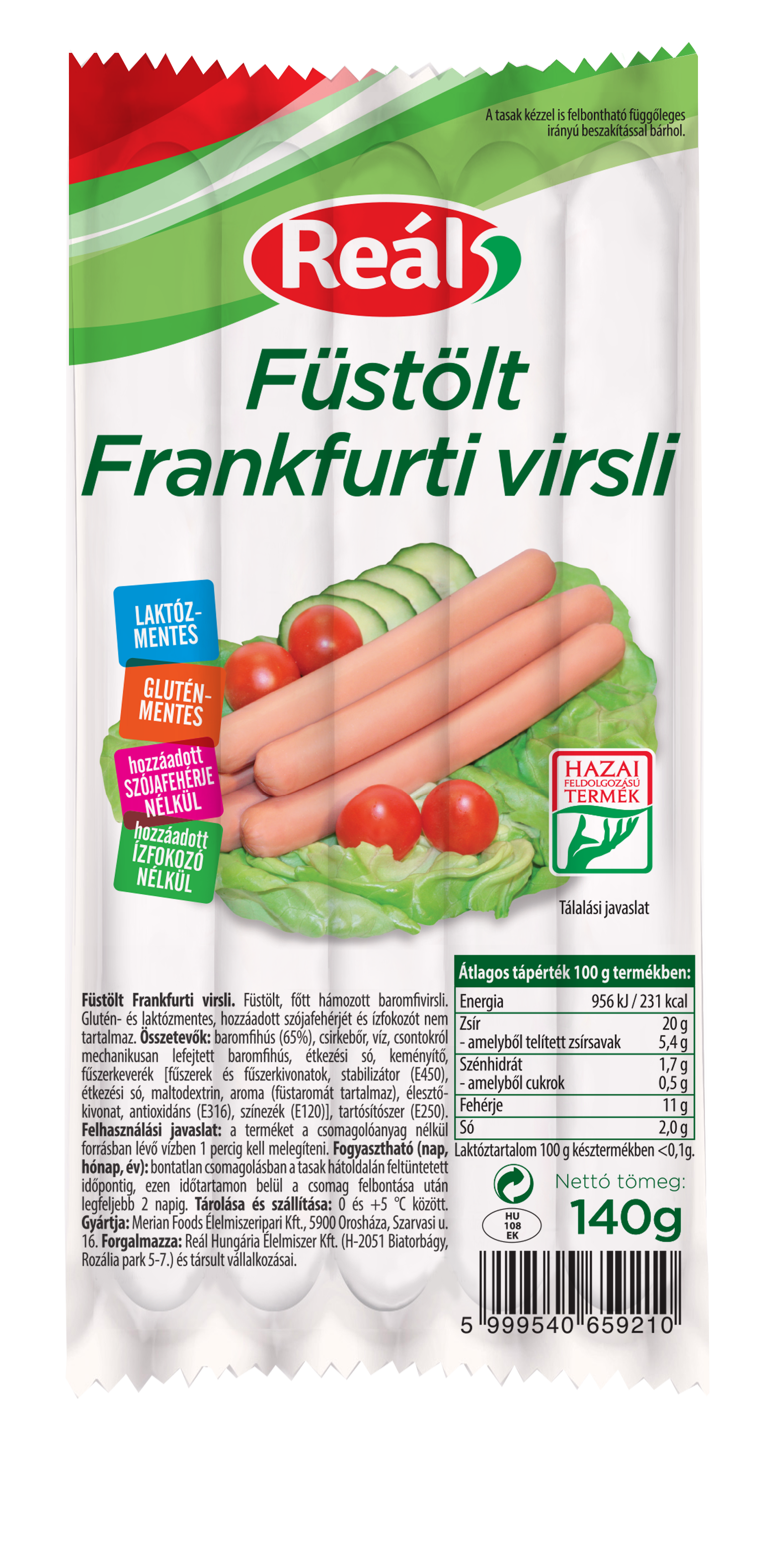 Reál Füstölt Frankfurti virsli 140g